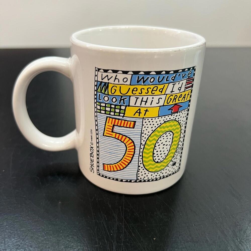 Shoebox 50th‎ Birthday White Ceramic Mug